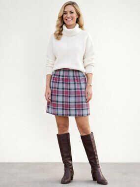 2/$30 J. Crew Wool Sidewalk Skirt in Plaid Heather Gray 10 #A1963